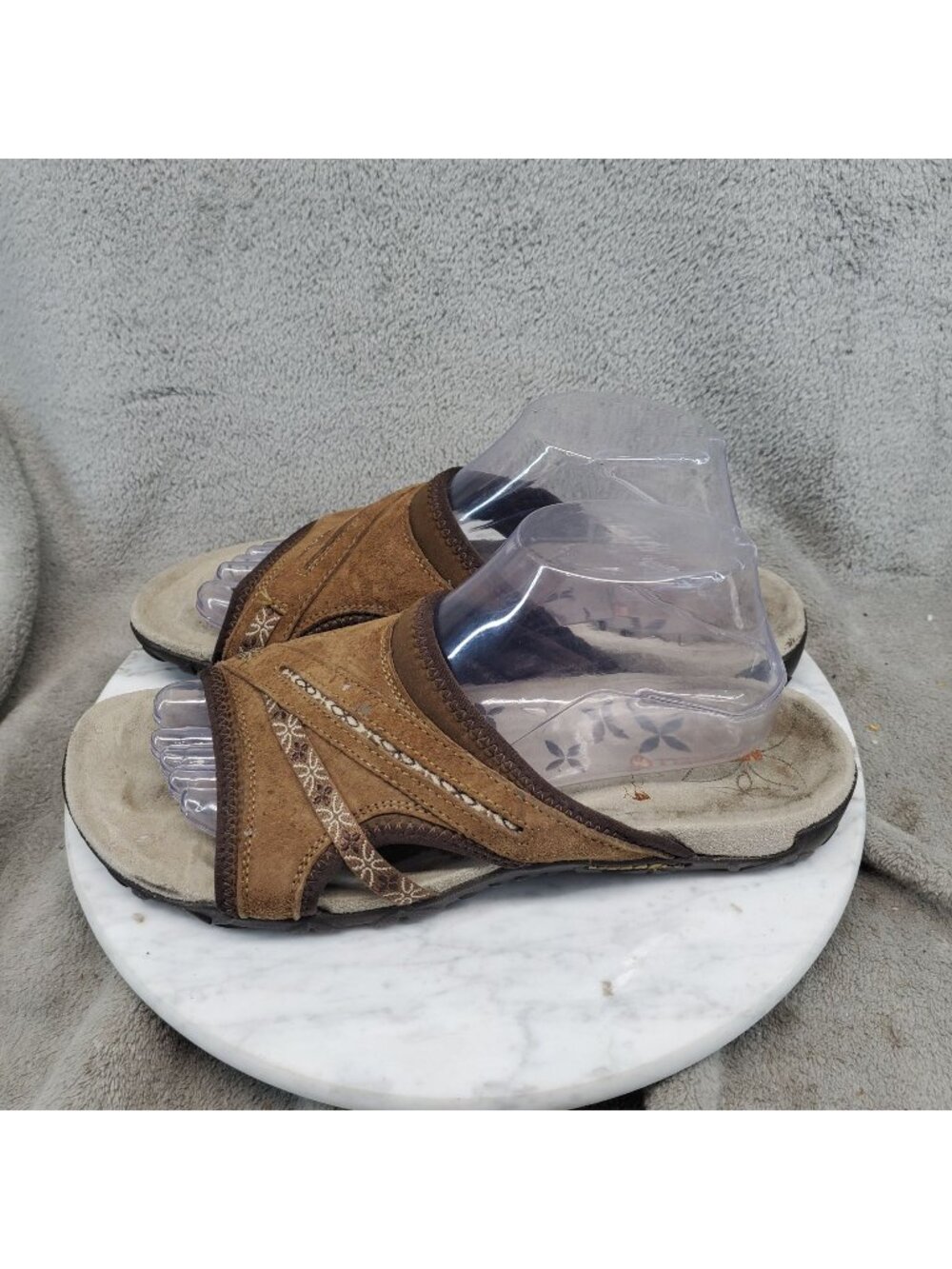 Merrell Shoes Womens Size 10 Terran Slide II Brown Leather Sandals *Read*